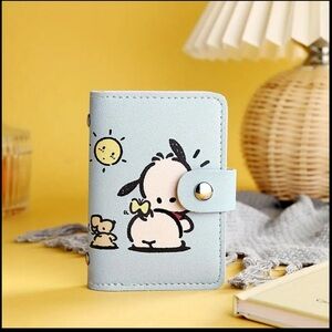 Cute Pochacco Cartoon Blue Wallet